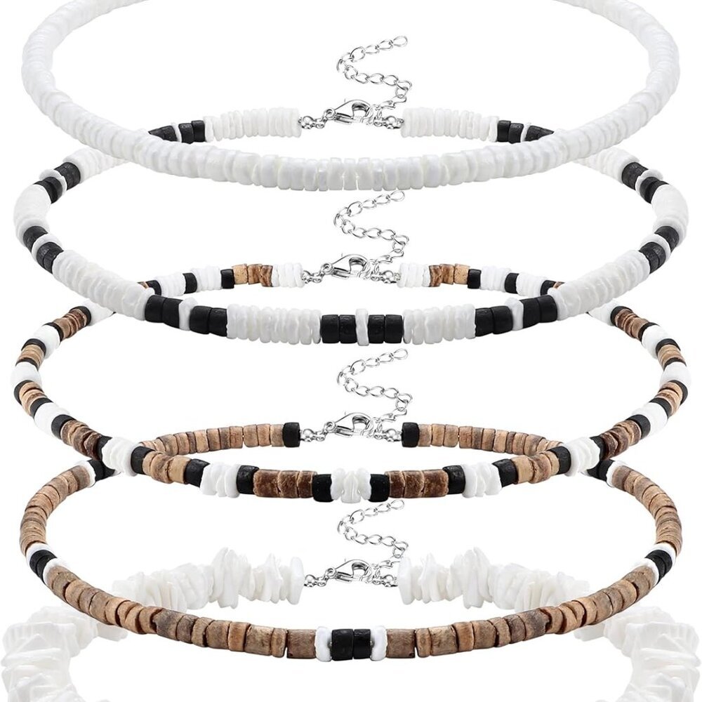 Surfer Puka Shell Beach Choker Necklace